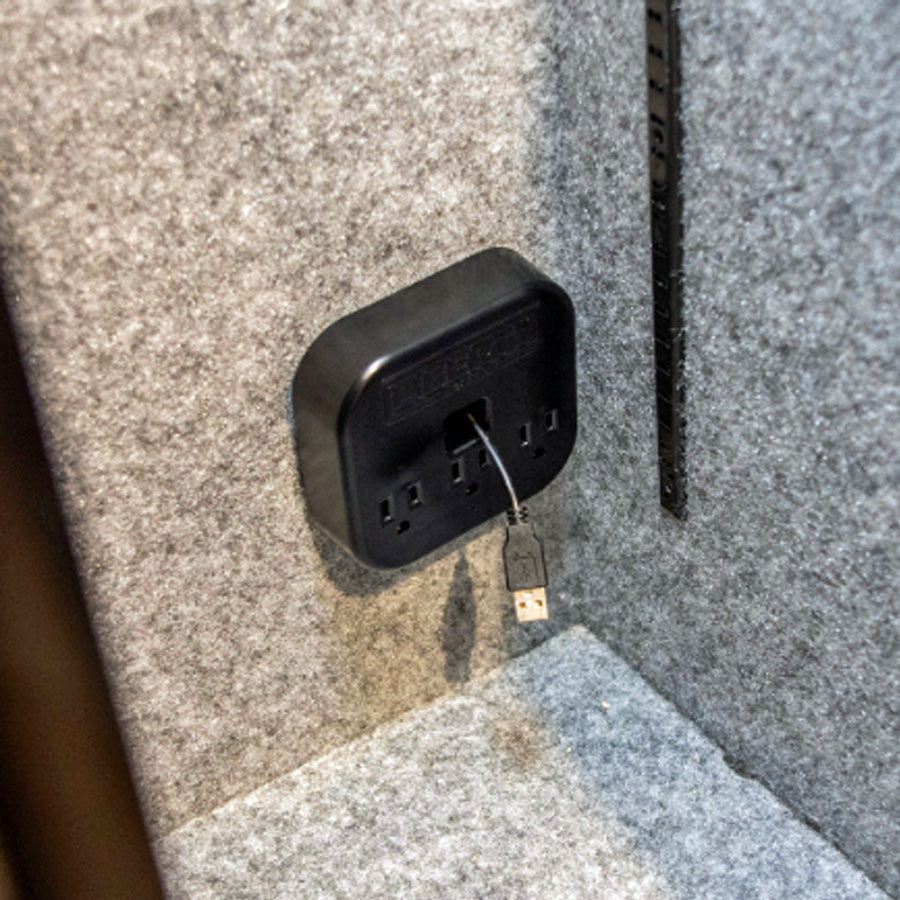 Gun Safe Electrical Outlet Kit installed in safe.