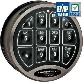 Liberty Safe Electronic Lock - SecuRam BackLit Series in Black Chrome.