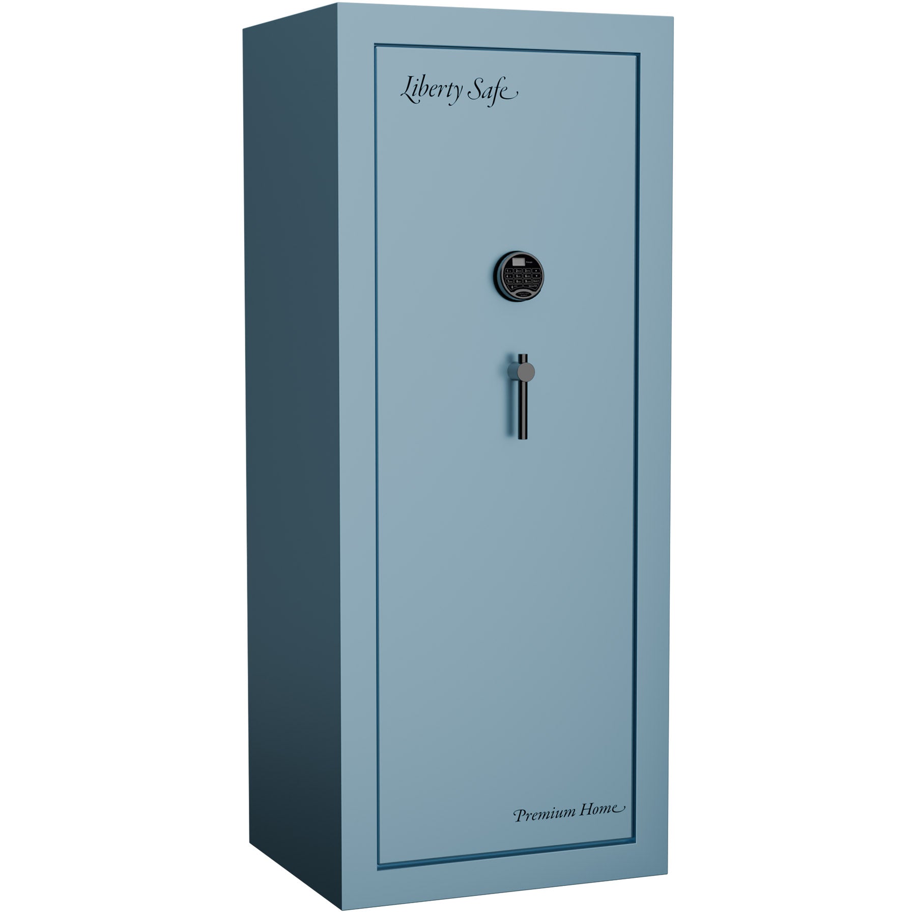 Liberty Premium Home 17 Safe in Azure Sky Gloss with Black Chrome Electronic Lock.