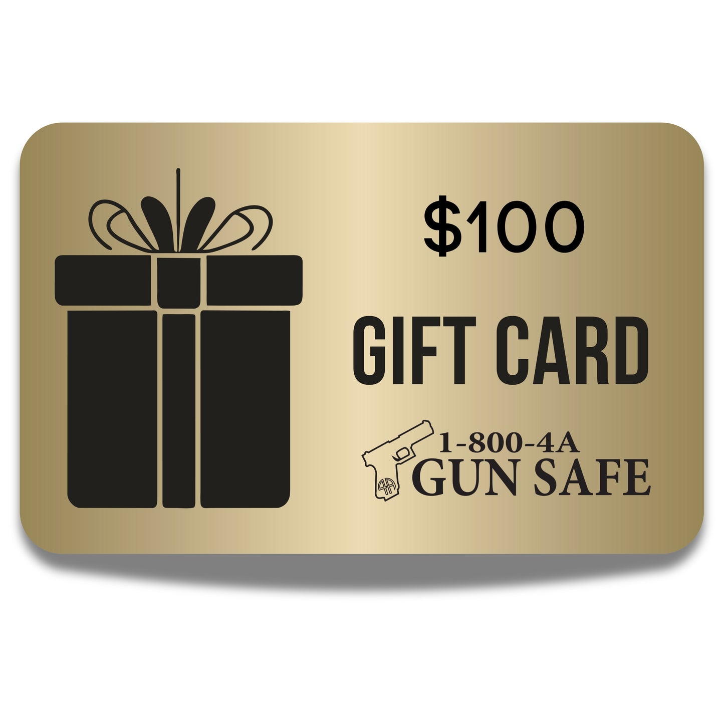 $100 Digital gift card with a gold design and brand logo on a neutral background, available in multiple denominations.