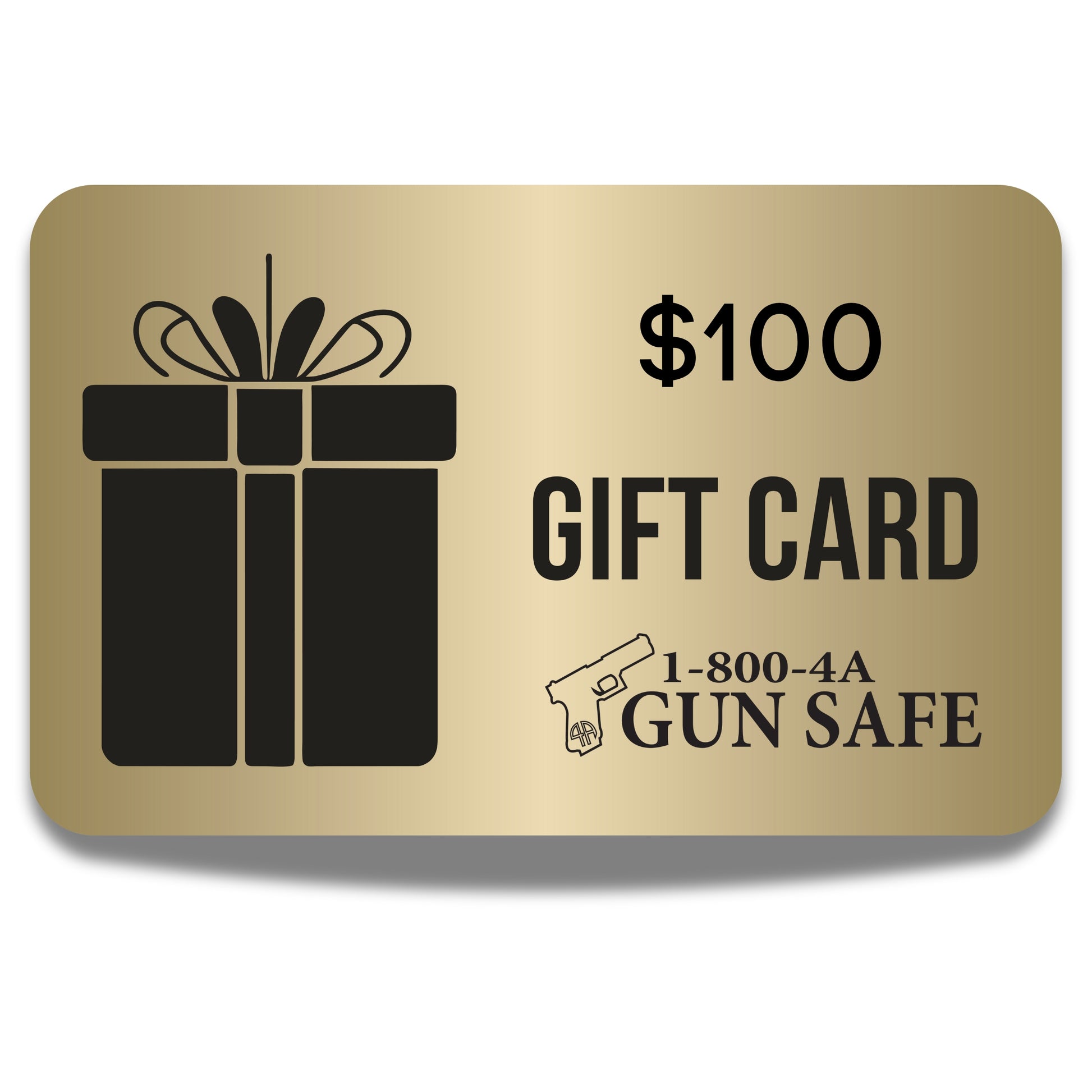 $100 Digital gift card with a gold design and brand logo on a neutral background, available in multiple denominations.