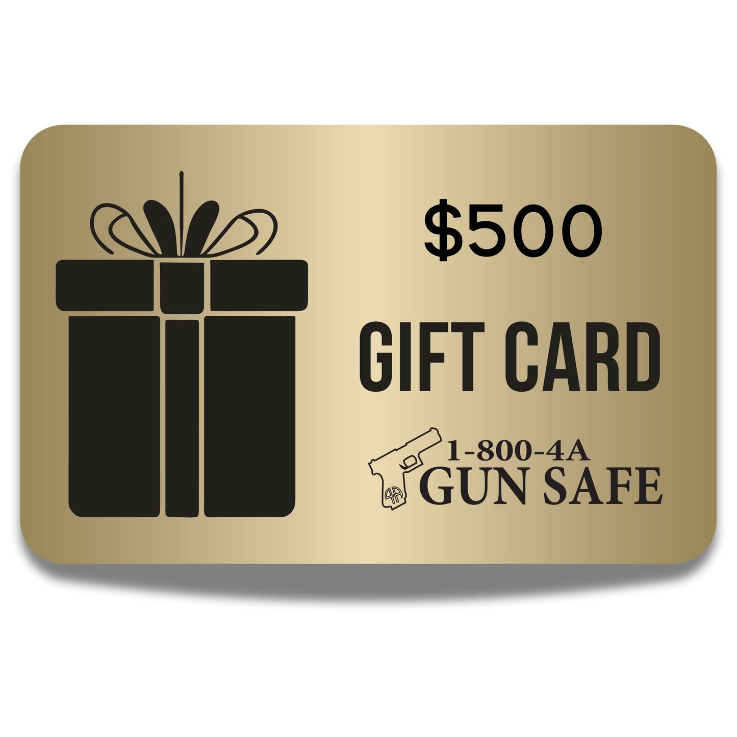 $500 Digital gift card with a gold design and brand logo on a neutral background, available in multiple denominations.