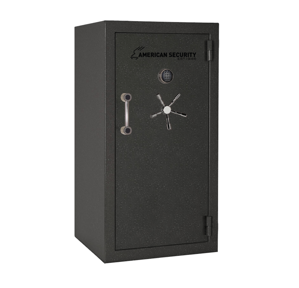 AMSEC BFX6030 gun safe exterior with 120-minute fire rating and UL RSC Level 1 security