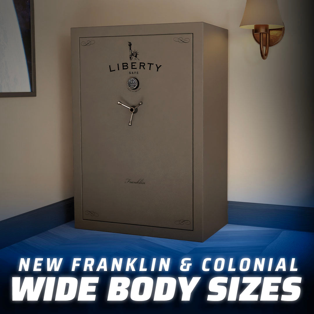 Liberty Safe now offers 2 new wide body safe sizes - the Colonial 35 and the Franklin 45.