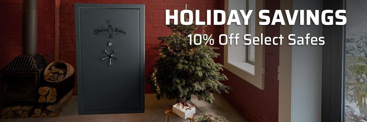 This holiday season, enjoy 10% off select popular and premium Liberty safes, including USA, Home 8 & 12, Colonial, Franklin, Lincoln, Classic Select, Classic Plus, Magnum, Presidential, and Beast Vault Door.