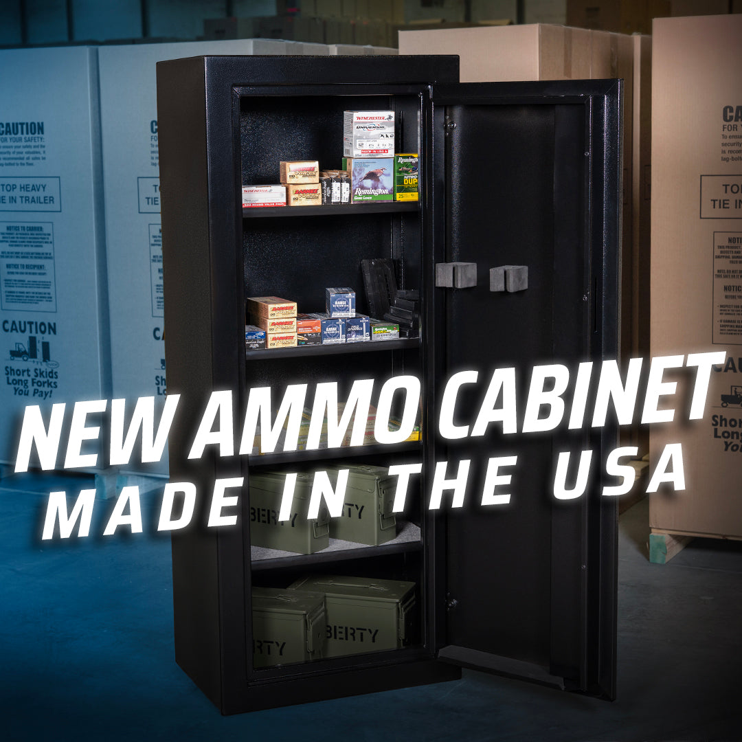 See the NEW Liberty Safe Ammo Cabinets. Made in the USA!