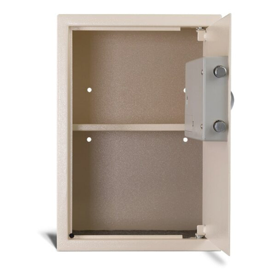 AMSEC EST2014 interior with removable shelf and carpeted base