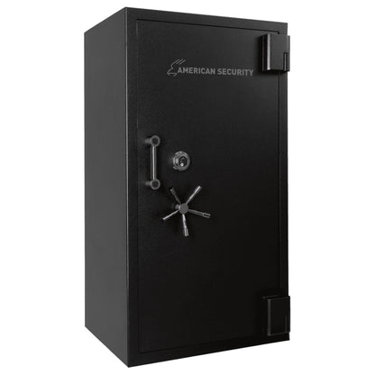AMSEC RF582820X6 gun safe in textured black finish with black nickel hardware
