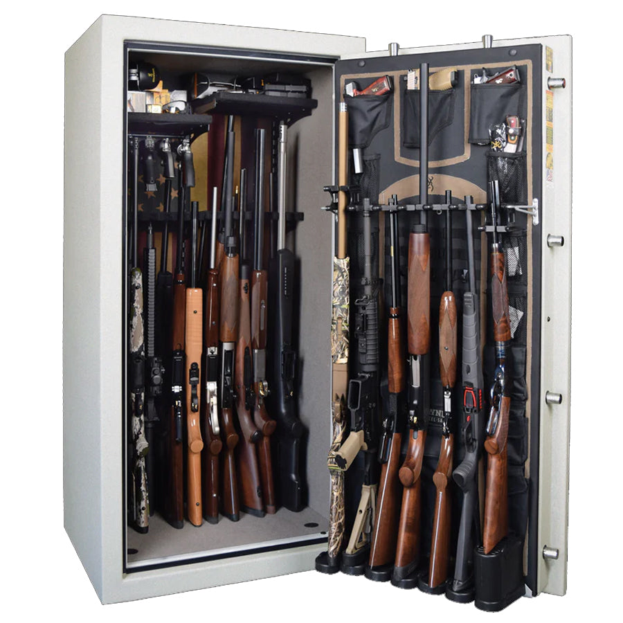 Browning Hunter Deluxe 33 gun safe interior with DPX door panel and LED lighting
