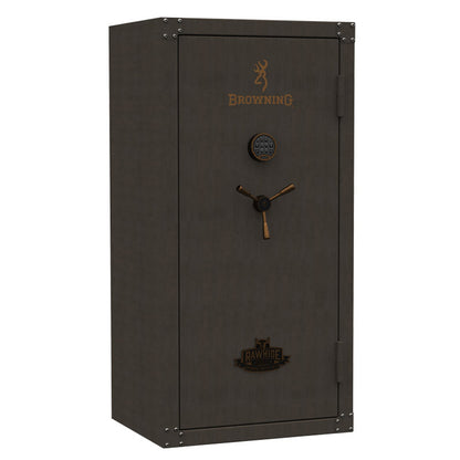 Browning Rawhide 33 gun safe, raw metal exterior, closed door