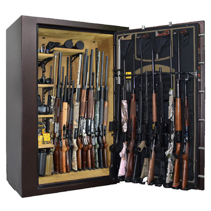 Browning Rawhide 49 gun safe interior fully loaded with firearms and DPX door panel