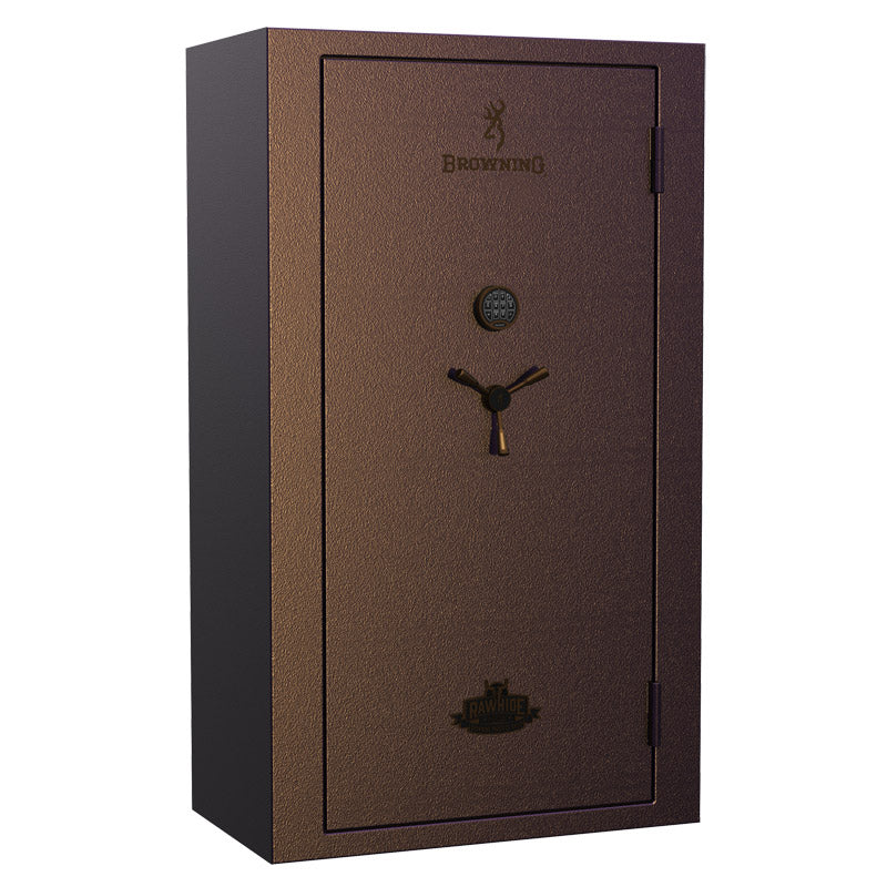 Browning Rawhide 49 Tall gun safe in textured saddle brown finish