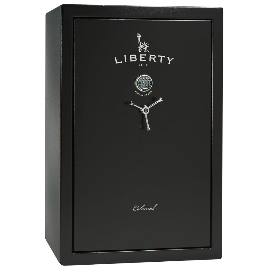 Liberty Colonial 35 Safe in Textured Black with Chrome Electronic Lock.