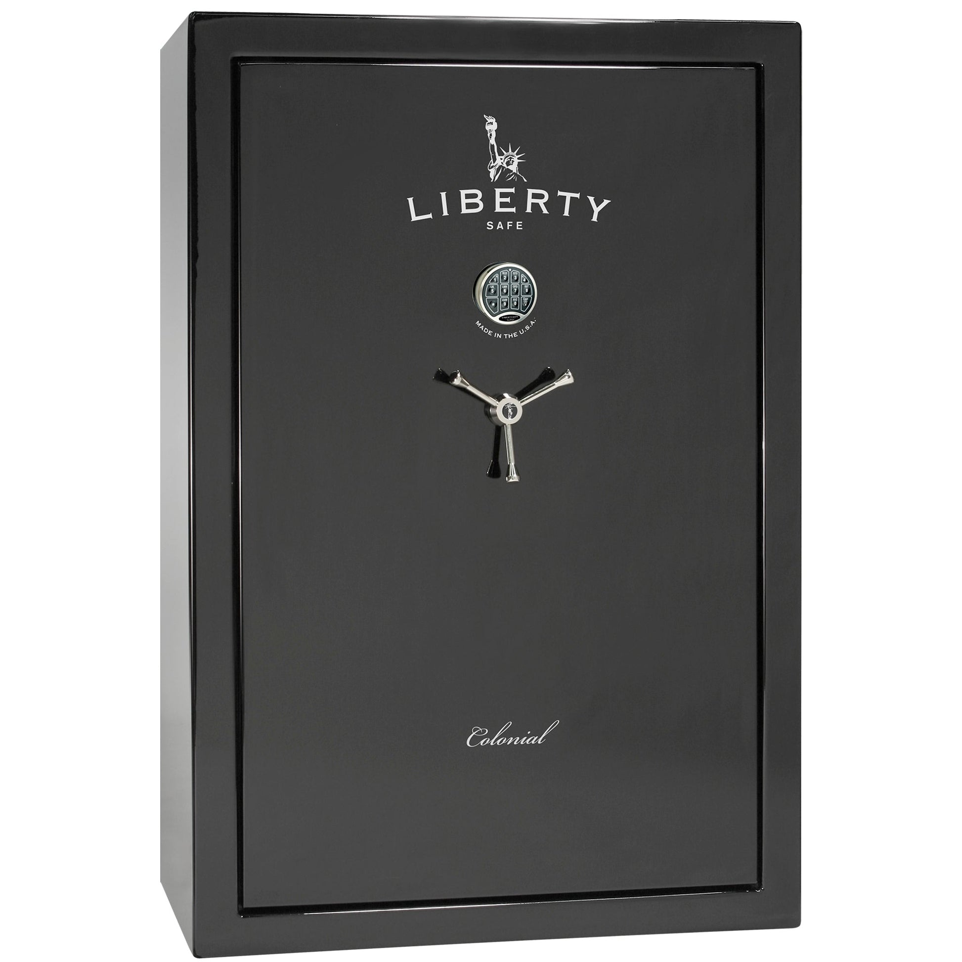 Liberty Colonial 35 Safe in Black Gloss with Chrome Electronic Lock.