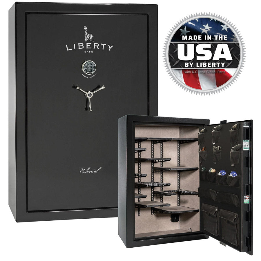 Liberty Colonial 35 Safe in Black Gloss, Pro Flex Interior.