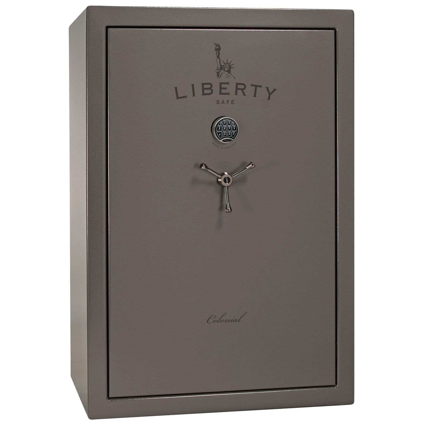 Liberty Colonial 35 Safe in Gray Gloss with Black Chrome Electronic Lock.