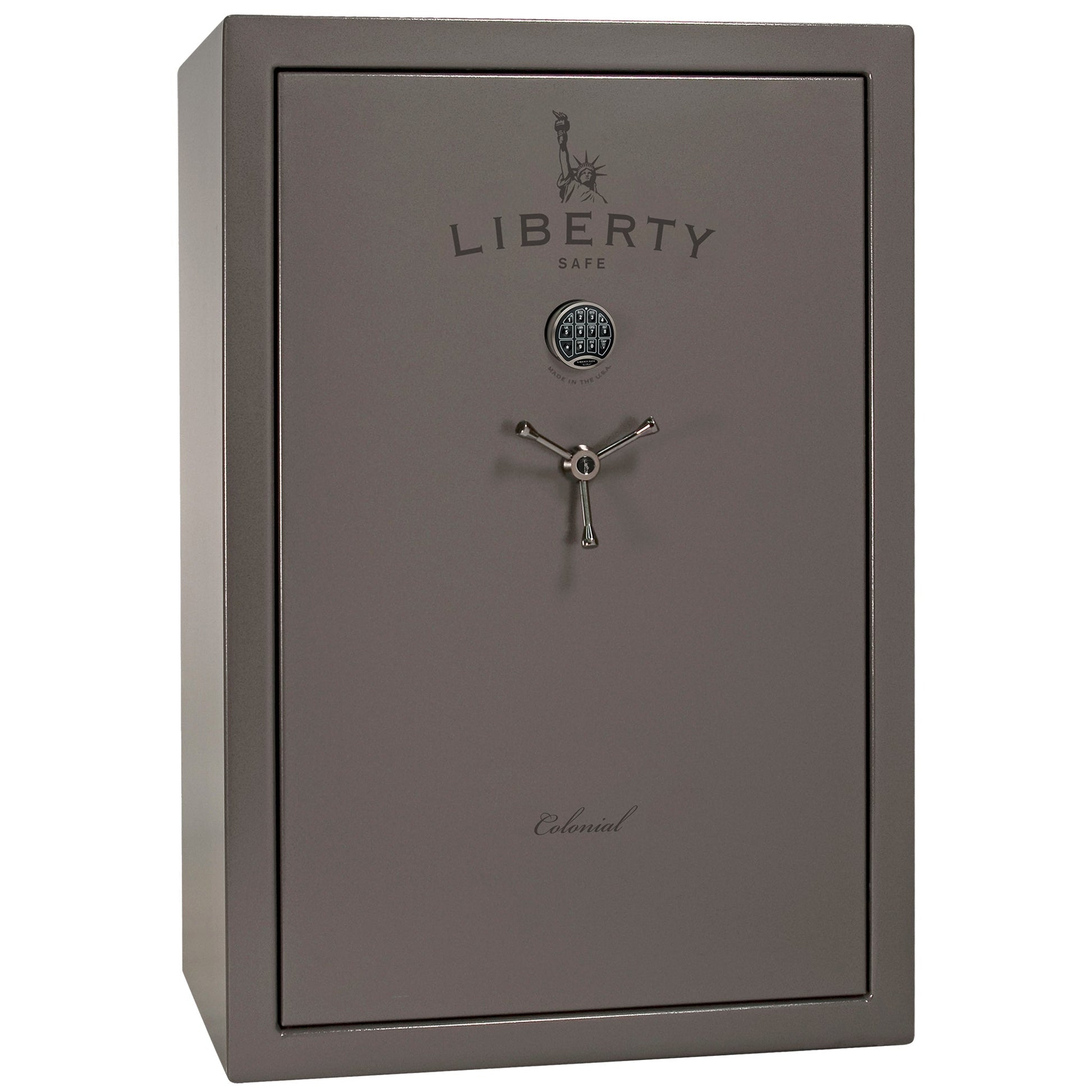 Liberty Colonial 35 Safe in Gray Gloss with Black Chrome Electronic Lock.