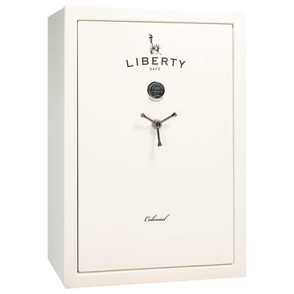 Liberty Colonial 35 Safe in White Gloss with Black Chrome Electronic Lock.