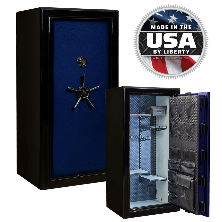 Liberty Safe Presidential Signature 25 in Blue  Gloss with mechanical lock.