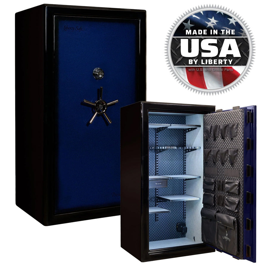 Liberty Safe Presidential Signature 40 in Blue Gloss with mechanical lock.