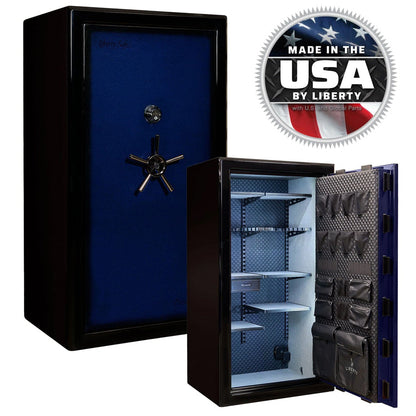 Liberty Safe Presidential Signature 40 in Blue Gloss with mechanical lock.