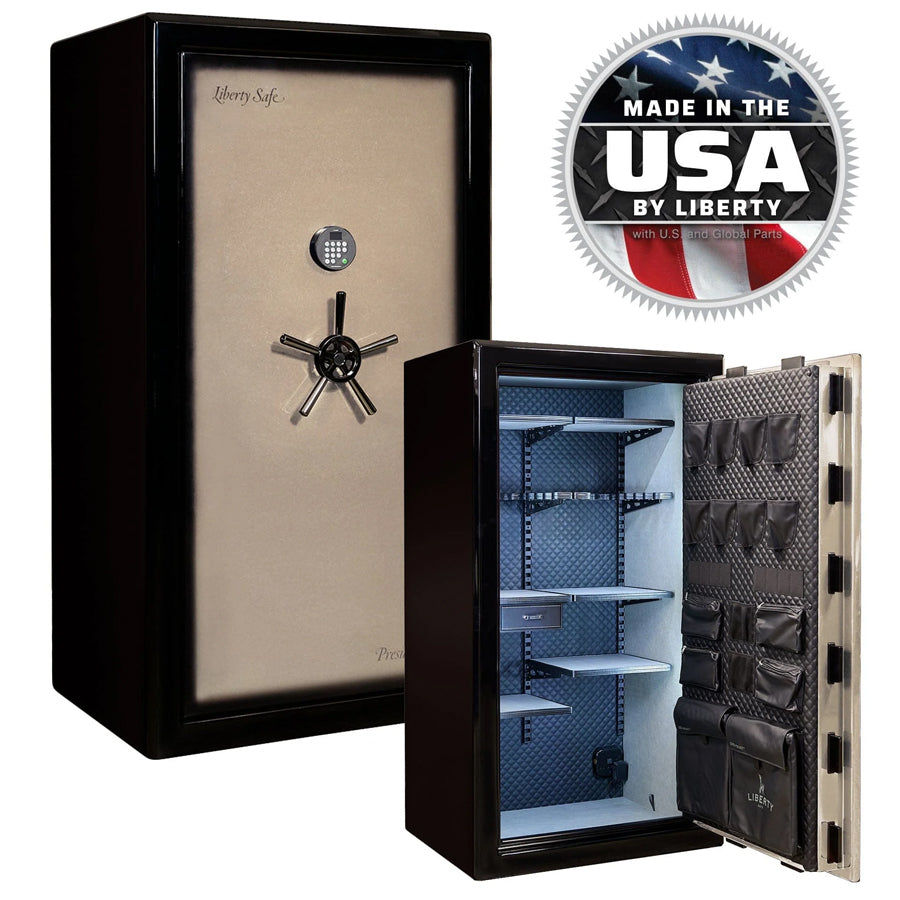Liberty Safe Presidential Signature 40 in Champagne  Gloss with Dormakaba 702D electronic lock.