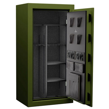 Liberty USA 30 Olive Drab Green Flag Safe with Gold Lettering, interior.