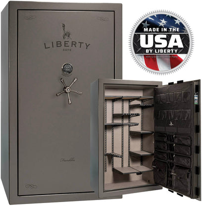 Liberty Safe Franklin 50 in Gray Gloss with Black Chrome.